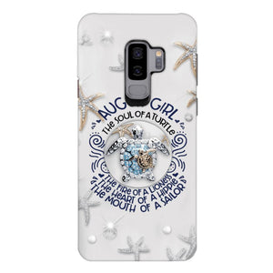 PERSONALIZED AUGUST TURTLE GIRL PHONECASE QTTQ2803