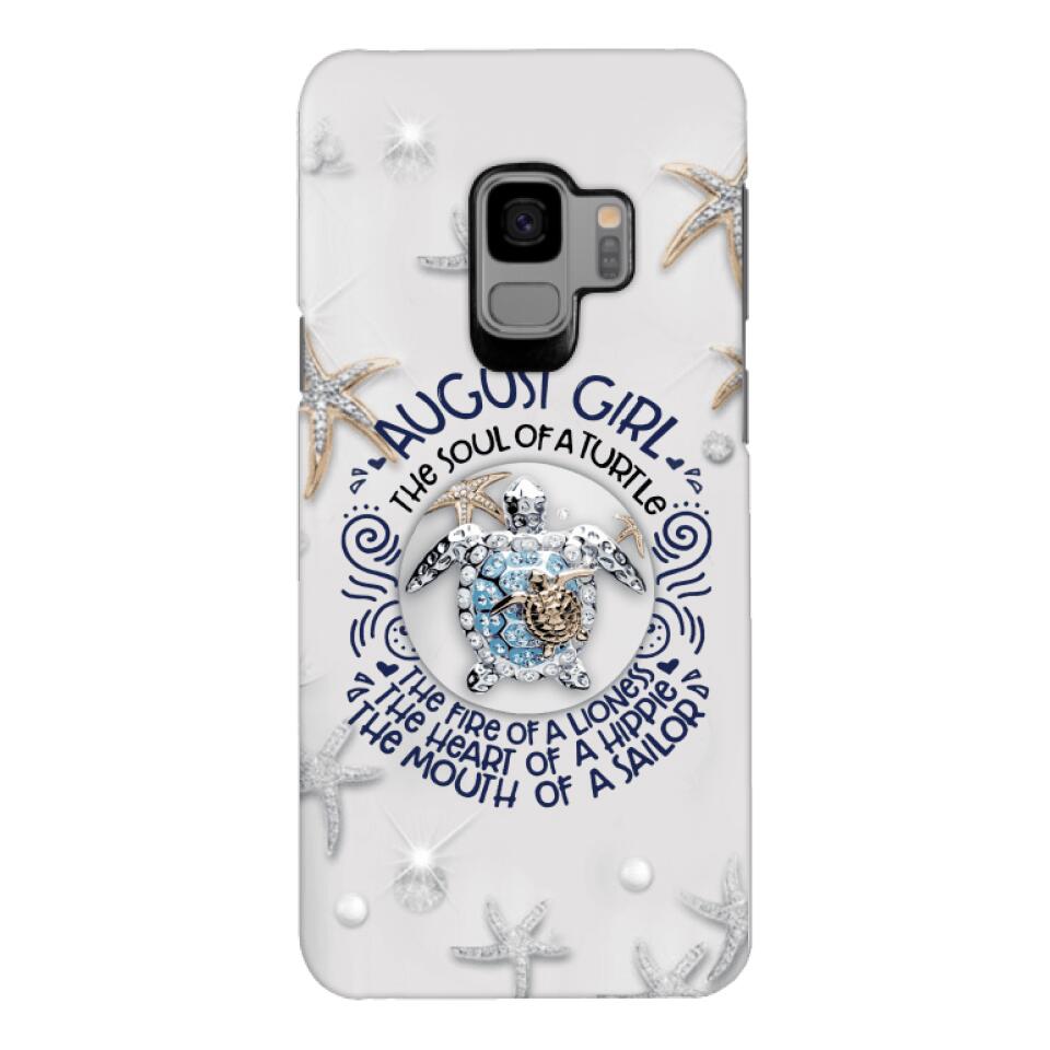 PERSONALIZED AUGUST TURTLE GIRL PHONECASE QTTQ2803