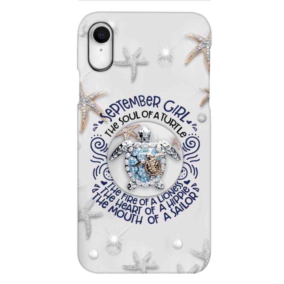 PERSONALIZED SEPTEMBER TURTLE GIRL PHONECASE QTTQ2803