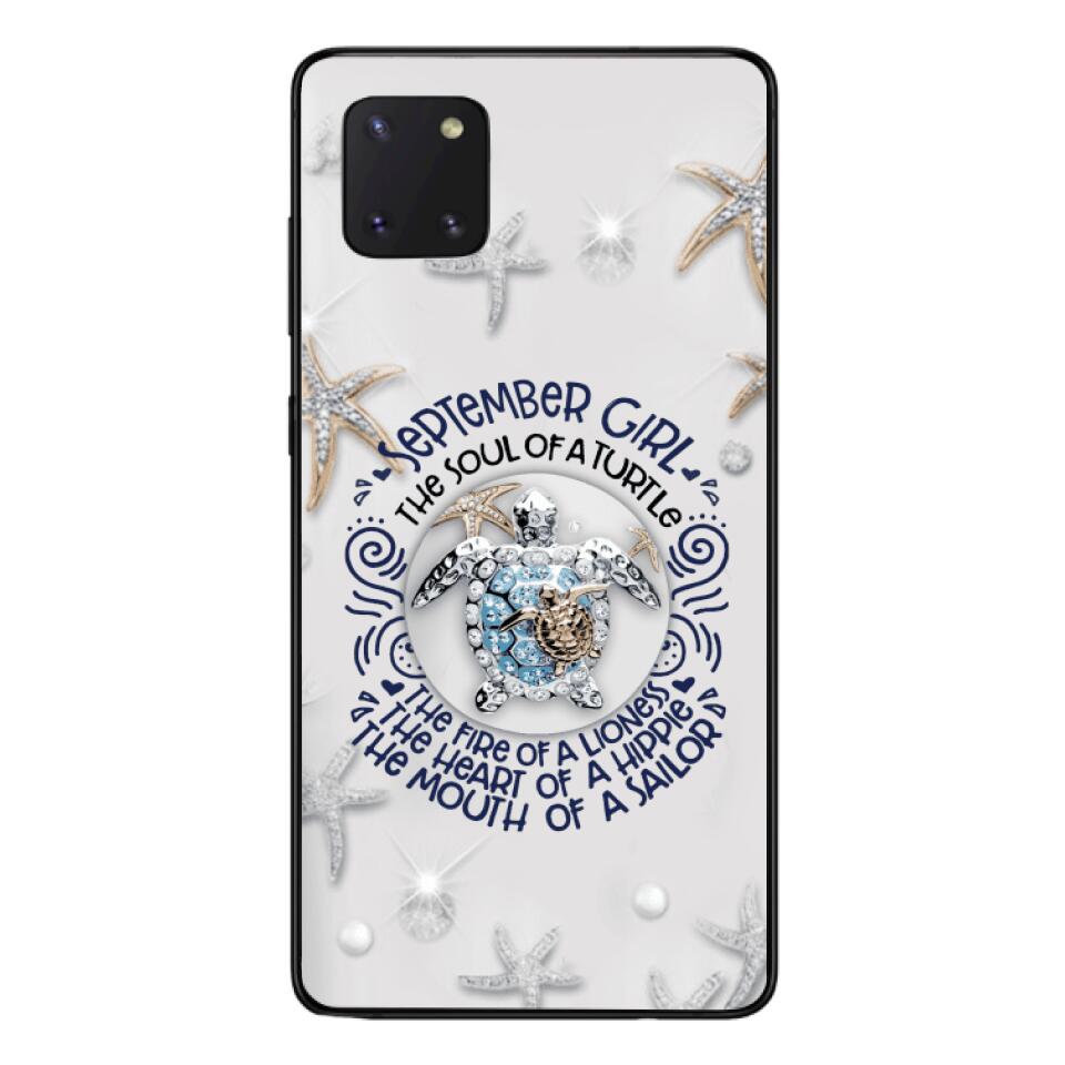 PERSONALIZED SEPTEMBER TURTLE GIRL PHONECASE QTTQ2803