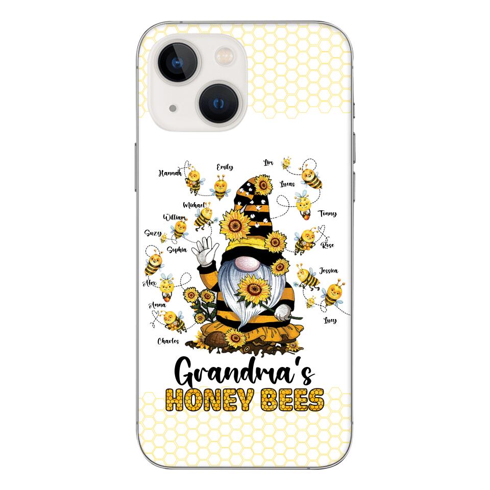 PERSONALIZED GRANDMA'S HONEY BEE WITH KID NAME PHONECASE QTTN3003