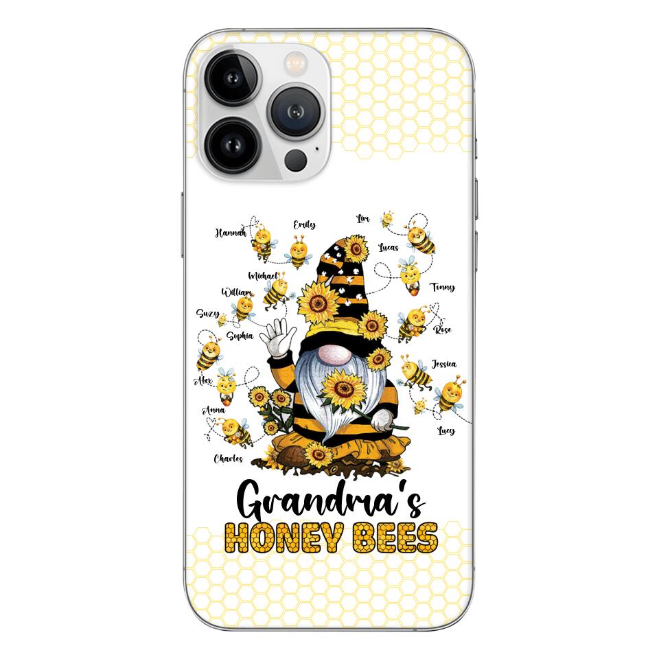 PERSONALIZED GRANDMA'S HONEY BEE WITH KID NAME PHONECASE QTTN3003