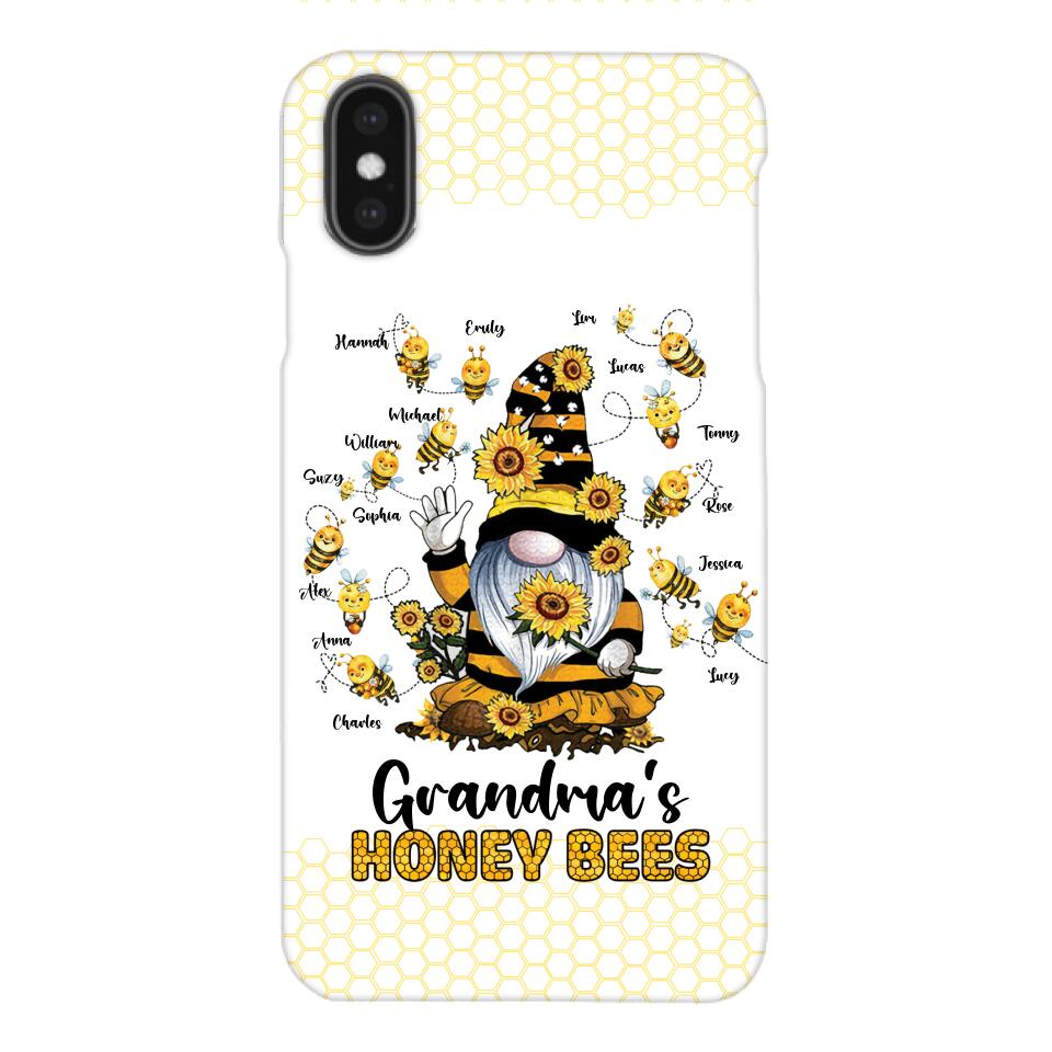 PERSONALIZED GRANDMA'S HONEY BEE WITH KID NAME PHONECASE QTTN3003