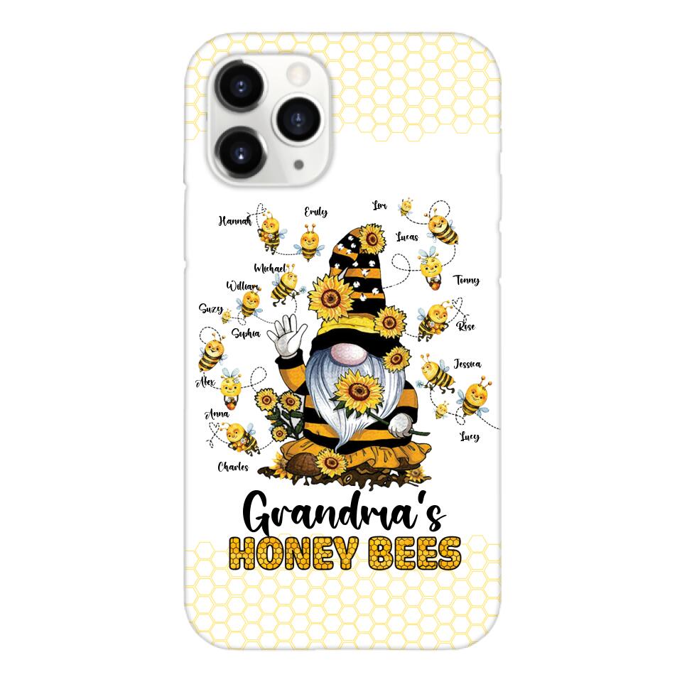 PERSONALIZED GRANDMA'S HONEY BEE WITH KID NAME PHONECASE QTTN3003