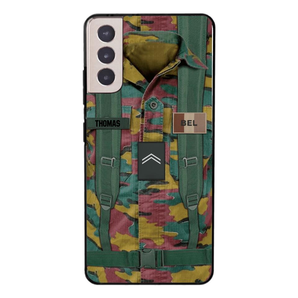Personalized Belgium Army Veteran Camo Phone Case Printed 3T 3103