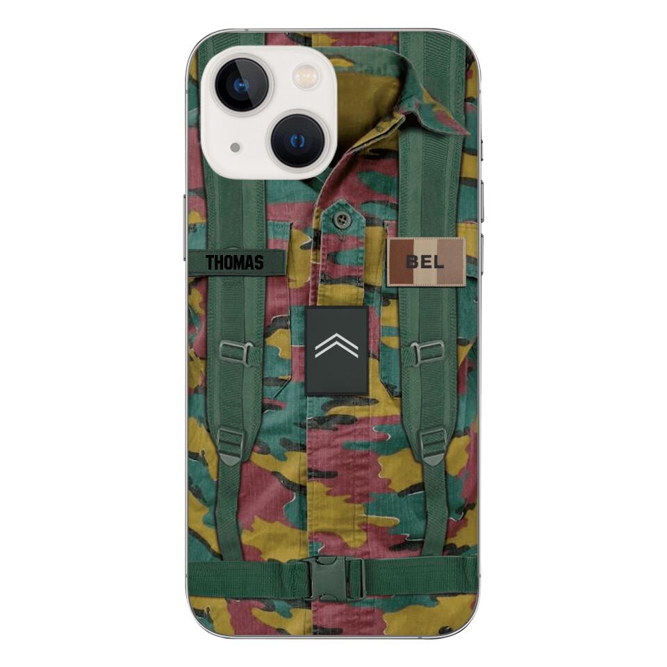 Personalized Belgium Army Veteran Camo Phone Case Printed 3T 3103