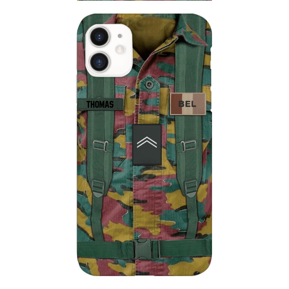 Personalized Belgium Army Veteran Camo Phone Case Printed 3T 3103