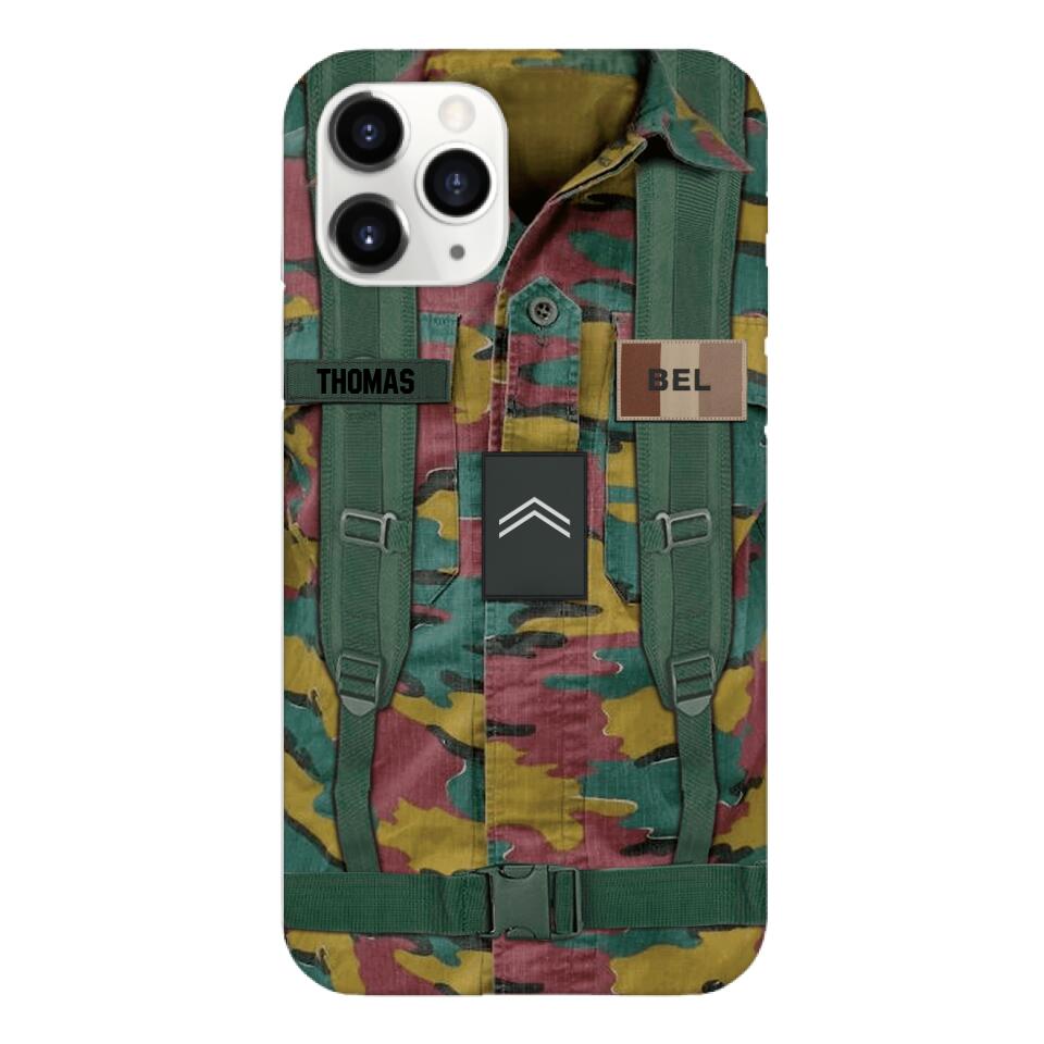 Personalized Belgium Army Veteran Camo Phone Case Printed 3T 3103