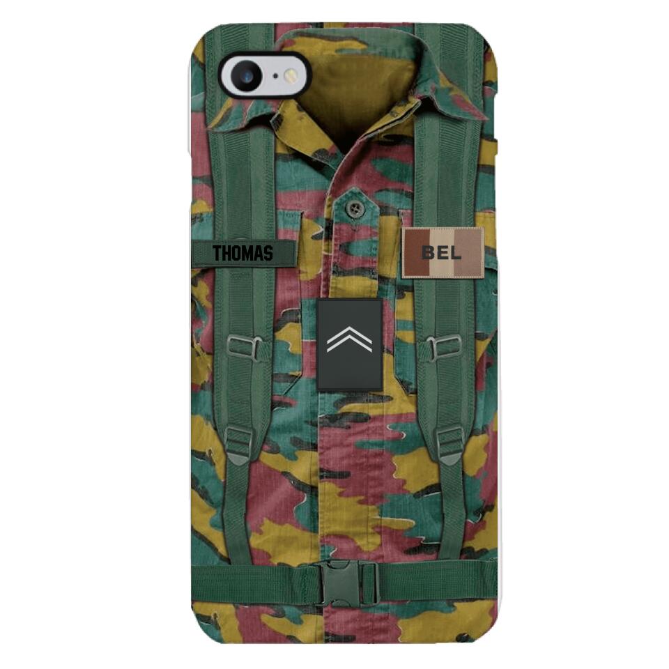 Personalized Belgium Army Veteran Camo Phone Case Printed 3T 3103