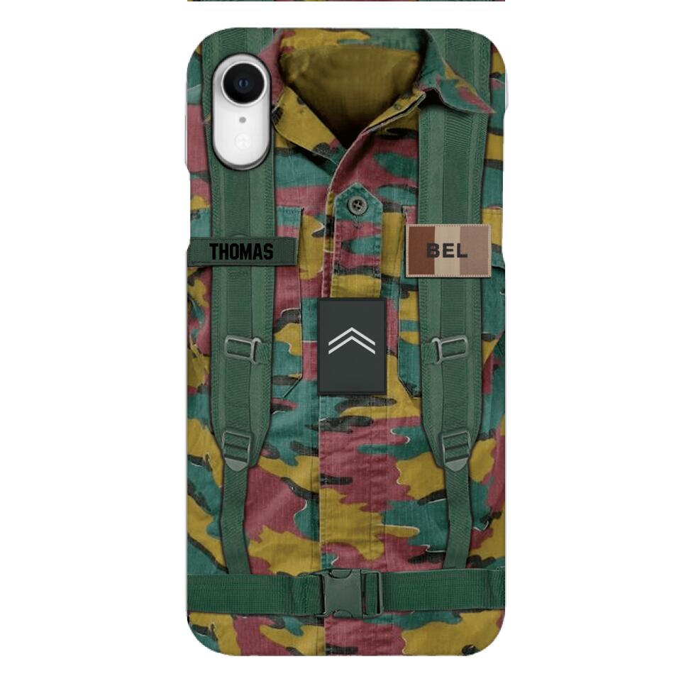 Personalized Belgium Army Veteran Camo Phone Case Printed 3T 3103