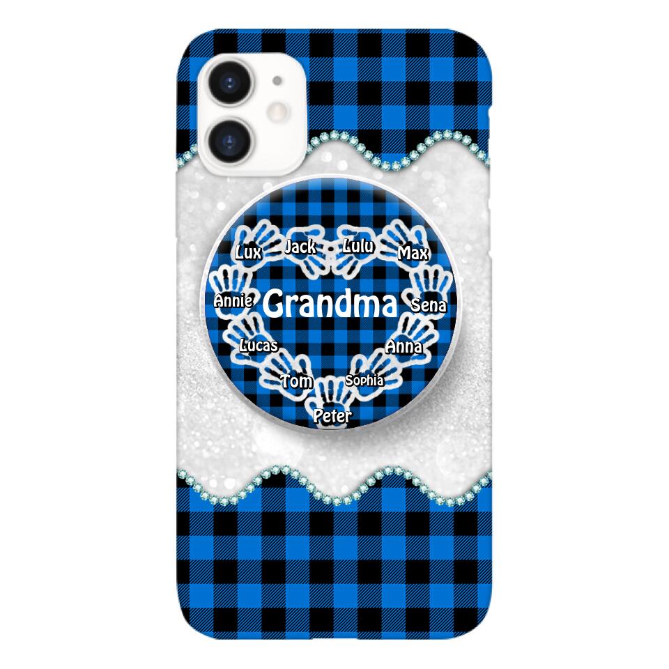 Personalized Grandma Kid Phone Case + Grip Printed 22MAR-DT31