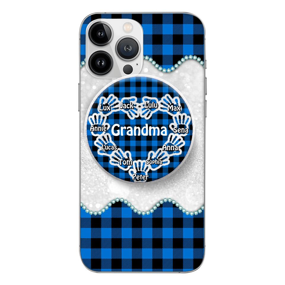 Personalized Grandma Kid Phone Case + Grip Printed 22MAR-DT31