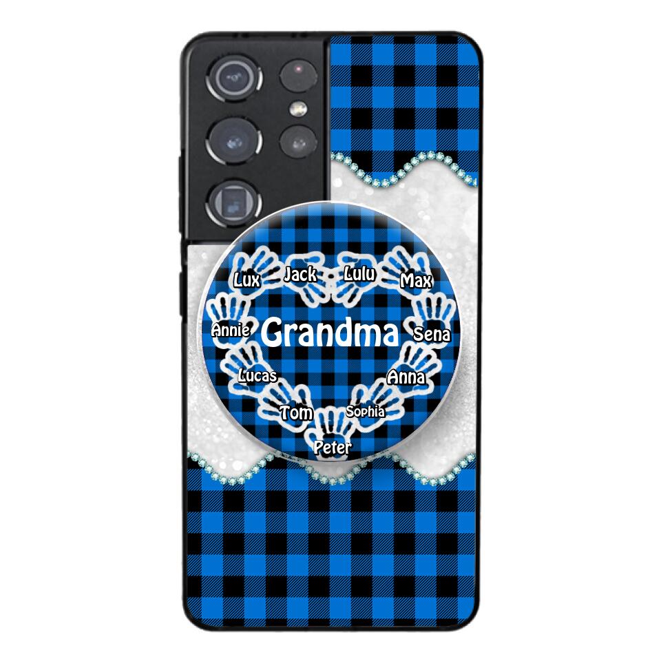 Personalized Grandma Kid Phone Case + Grip Printed 22MAR-DT31