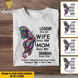 Personalized Grandma Butterfly Tshirt Printed 22APR-QH04