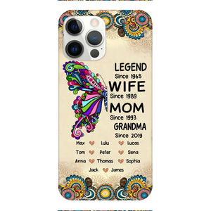 Personalized Grandma Butterfly Phone Case Printed 22APR-HC04