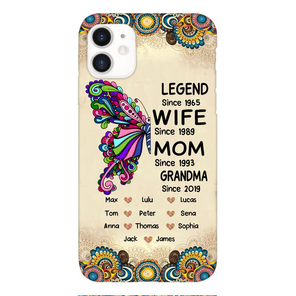 Personalized Grandma Butterfly Phone Case Printed 22APR-HC04