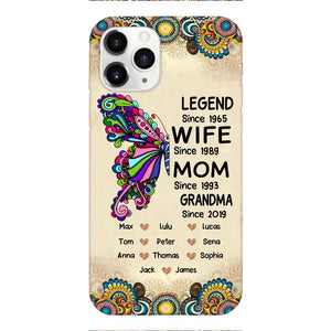 Personalized Grandma Butterfly Phone Case Printed 22APR-HC04