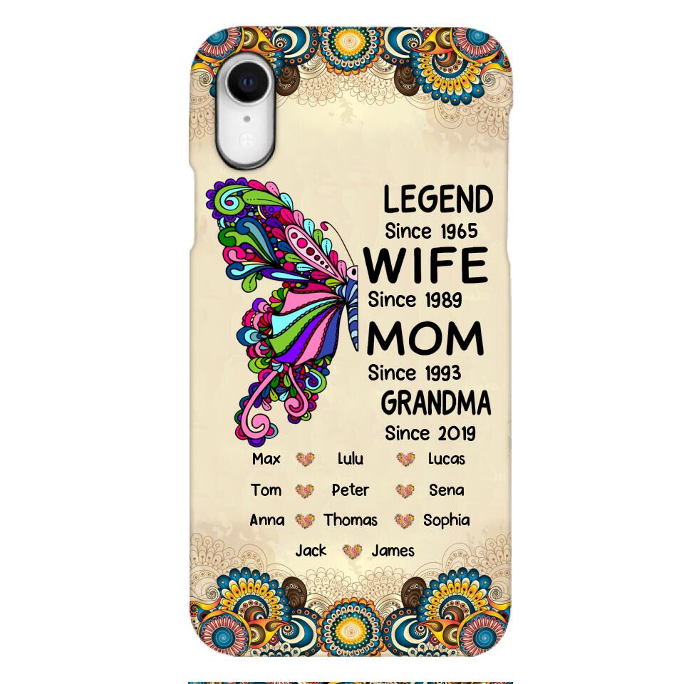 Personalized Grandma Butterfly Phone Case Printed 22APR-HC04