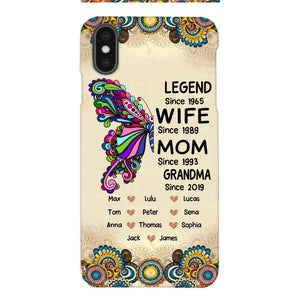 Personalized Grandma Butterfly Phone Case Printed 22APR-HC04