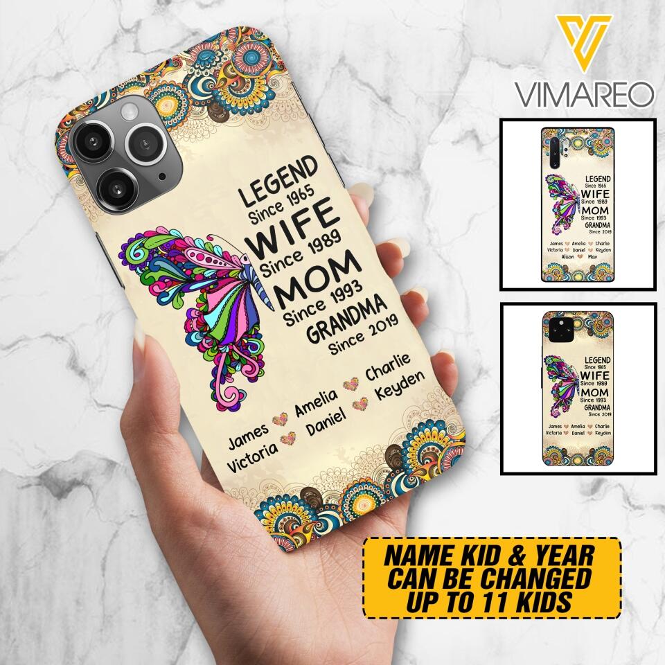 Personalized Grandma Butterfly Phone Case Printed 22APR-HC04