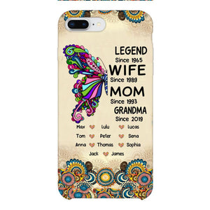 Personalized Grandma Butterfly Phone Case Printed 22APR-HC04