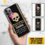 Personalized Grandma Skull Phone Case Printed V3Q 0504