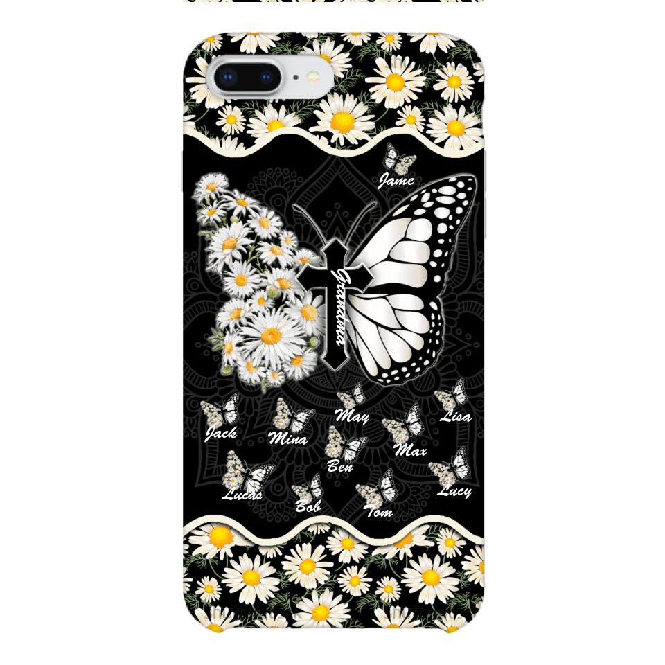 Personalized Grandma Kid Butterfly Phone Case Printed T3Q 0504