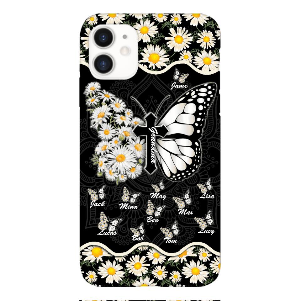 Personalized Grandma Kid Butterfly Phone Case Printed T3Q 0504