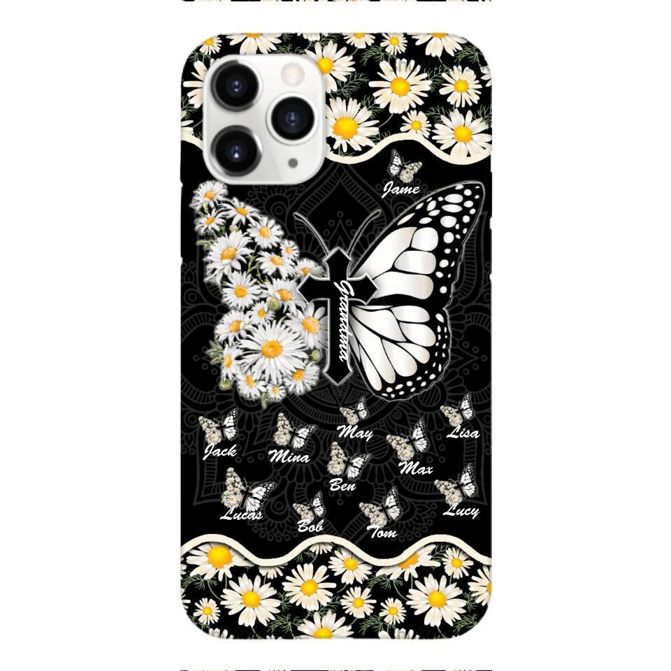 Personalized Grandma Kid Butterfly Phone Case Printed T3Q 0504