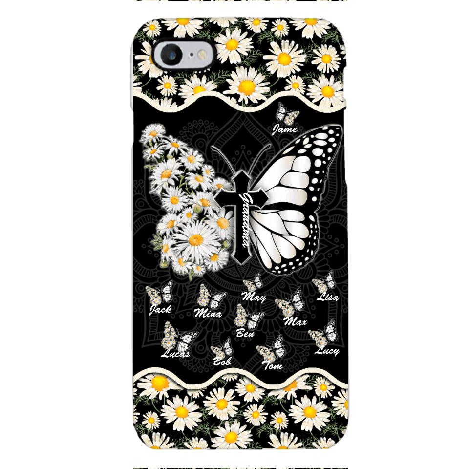 Personalized Grandma Kid Butterfly Phone Case Printed T3Q 0504