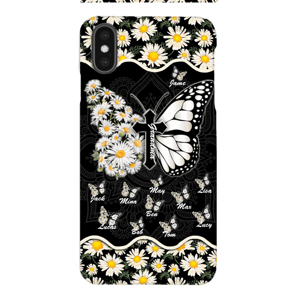 Personalized Grandma Kid Butterfly Phone Case Printed T3Q 0504