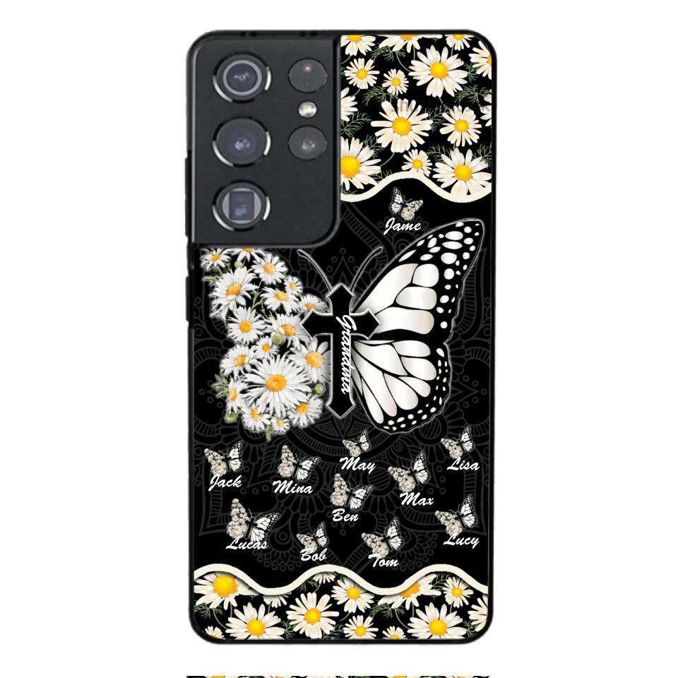 Personalized Grandma Kid Butterfly Phone Case Printed T3Q 0504