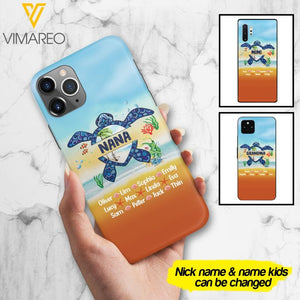 Personalized Nana Kid Turtle Phone Case Printed 3N 0604