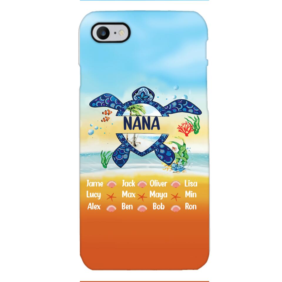 Personalized Nana Kid Turtle Phone Case Printed 3N 0604