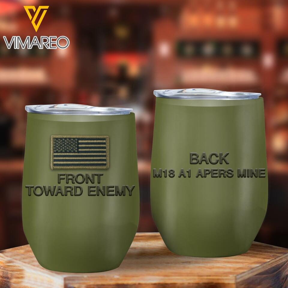 Personalized US Soldier/Veterans Wine Tumbler Printed QTHC0604