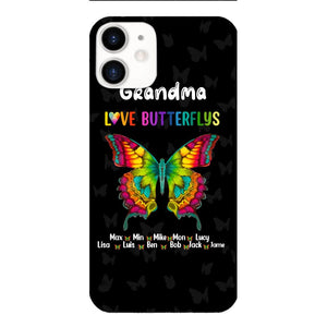 Personalized Grandma Kid Butterflys Phone Case Printed 3N 0804