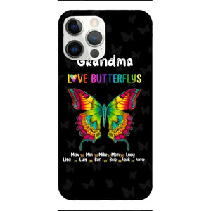 Personalized Grandma Kid Butterflys Phone Case Printed 3N 0804