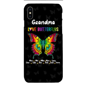 Personalized Grandma Kid Butterflys Phone Case Printed 3N 0804