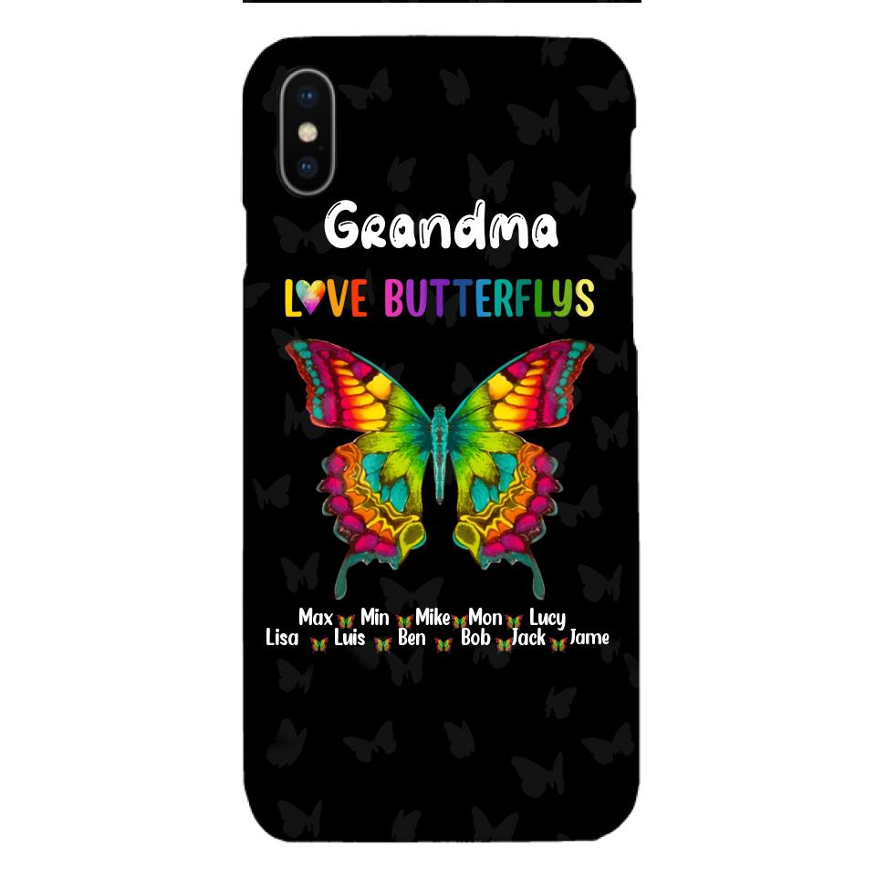 Personalized Grandma Kid Butterflys Phone Case Printed 3N 0804