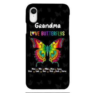 Personalized Grandma Kid Butterflys Phone Case Printed 3N 0804