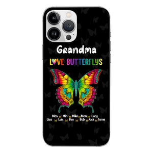 Personalized Grandma Kid Butterflys Phone Case Printed 3N 0804