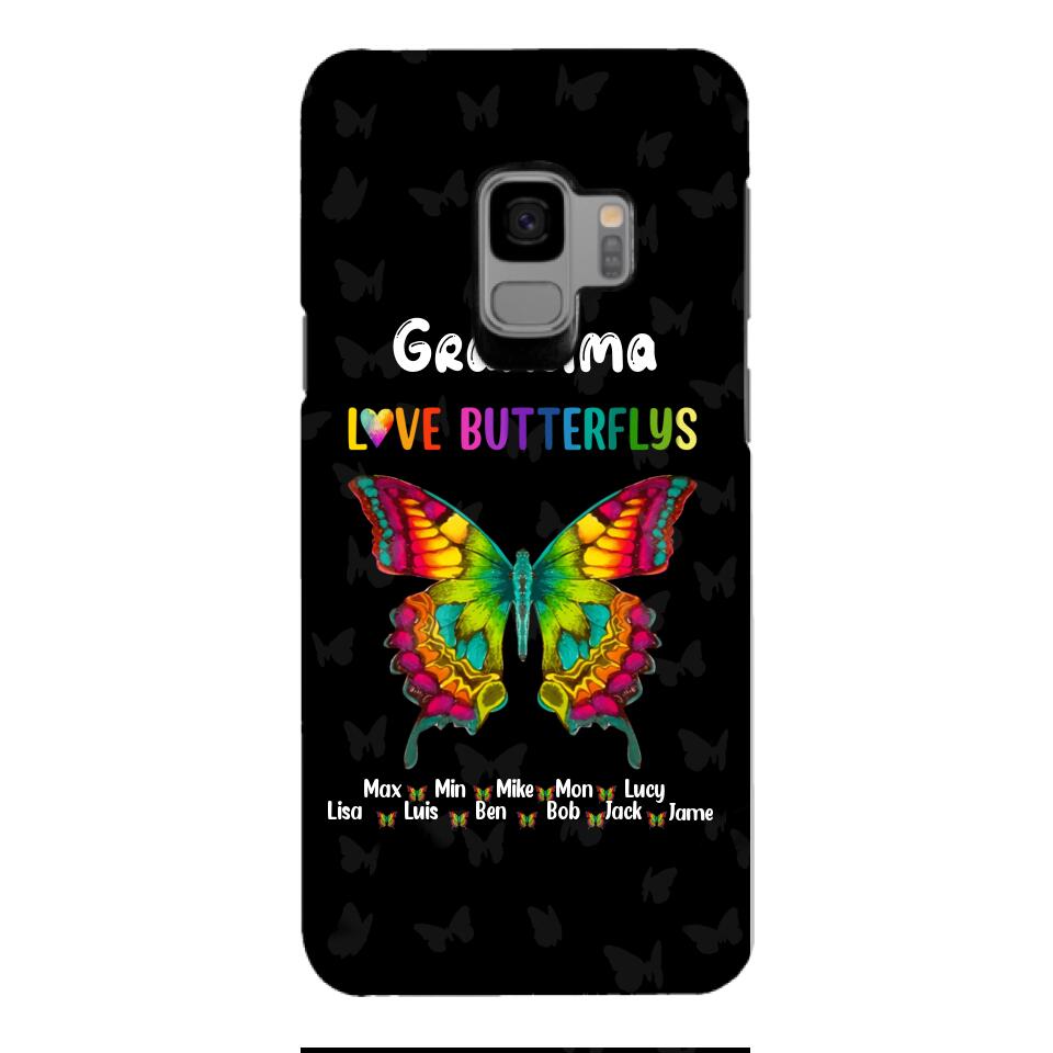 Personalized Grandma Kid Butterflys Phone Case Printed 3N 0804