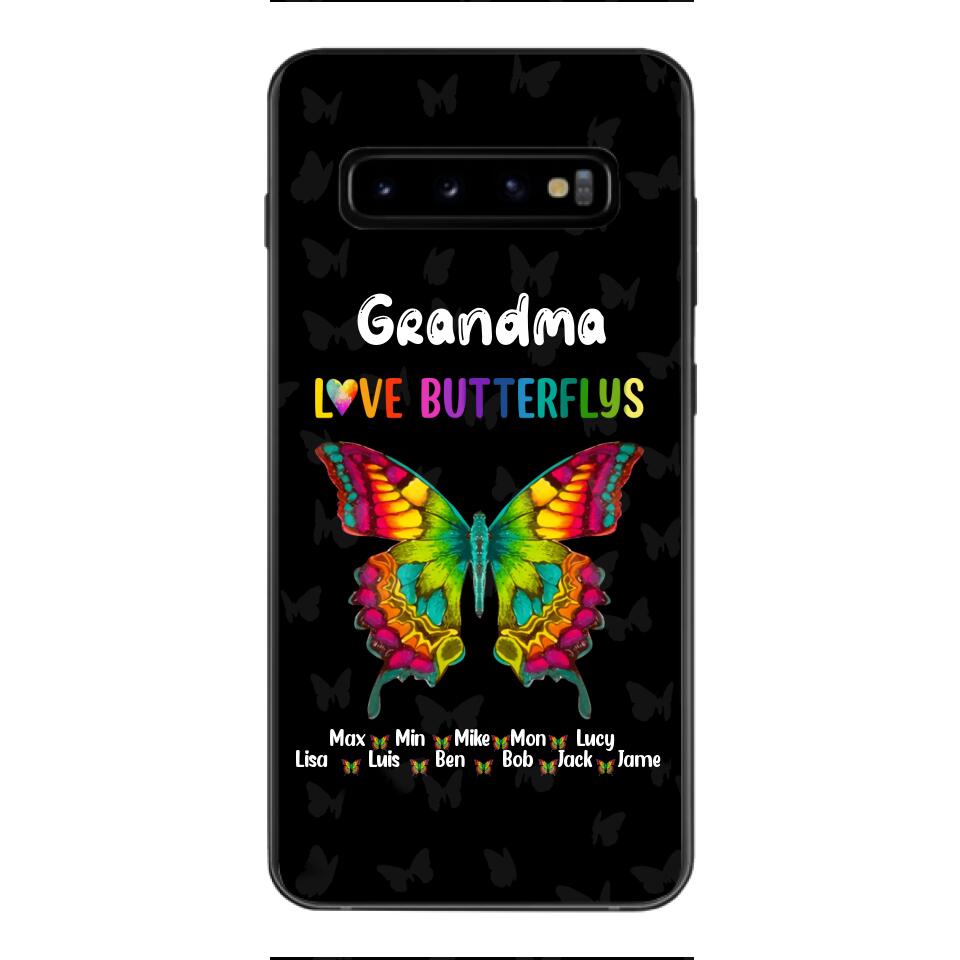 Personalized Grandma Kid Butterflys Phone Case Printed 3N 0804