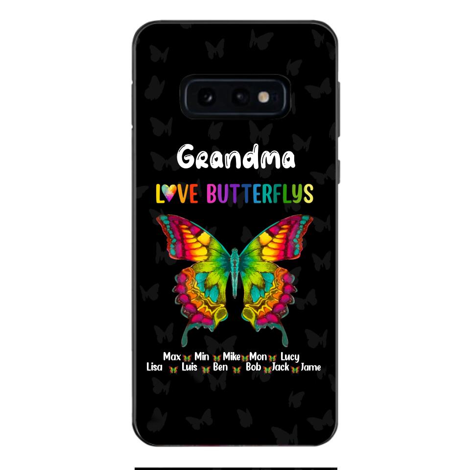 Personalized Grandma Kid Butterflys Phone Case Printed 3N 0804