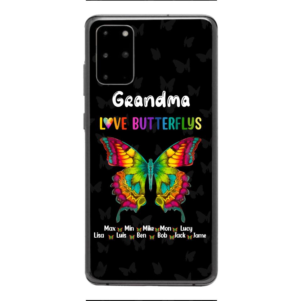 Personalized Grandma Kid Butterflys Phone Case Printed 3N 0804