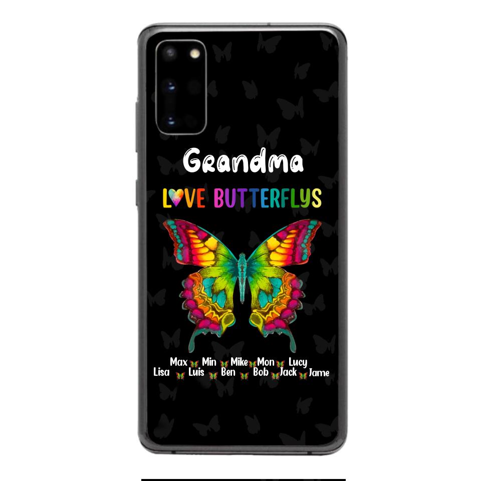 Personalized Grandma Kid Butterflys Phone Case Printed 3N 0804