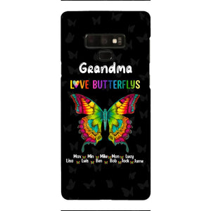 Personalized Grandma Kid Butterflys Phone Case Printed 3N 0804