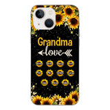 Personalized Grandma Kid Sunflower Phone Case Printed V3Q 0804