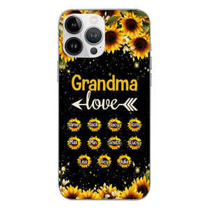 Personalized Grandma Kid Sunflower Phone Case Printed V3Q 0804