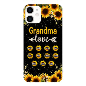 Personalized Grandma Kid Sunflower Phone Case Printed V3Q 0804